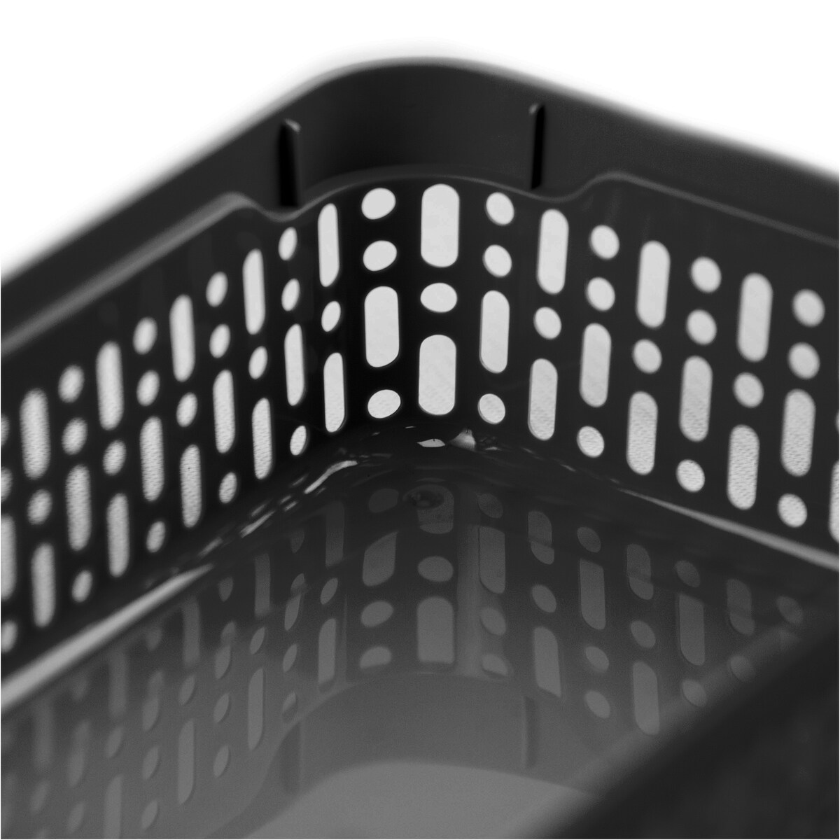 Koszyk Ażurowy Koszyczek XS Plastikowy Na Kosmetyki Do Łazienki Pudełko Pojemnik Do Szuflady Czarny