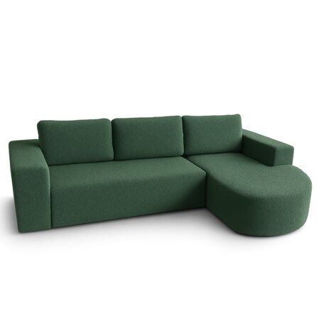 Narożnik Vello z funkcją spania do salonu,prawostronny- butelkowa zieleń