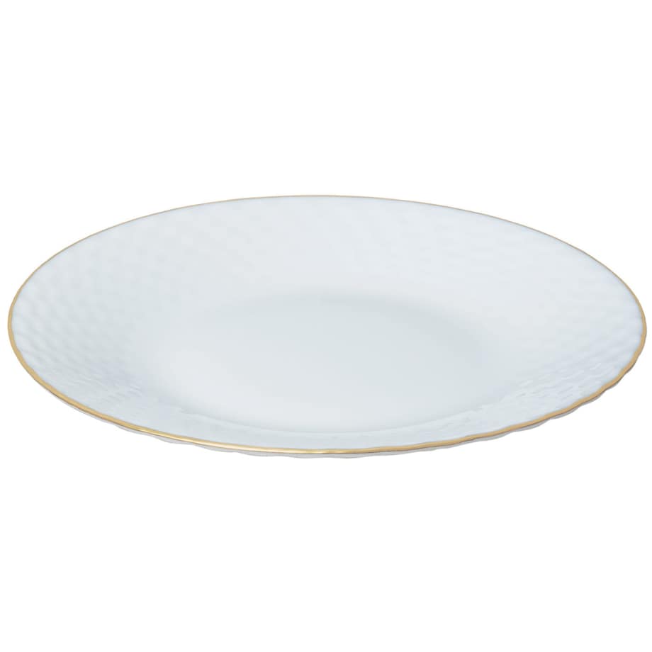 Zastawa stołowa Serwis Komplet talerzy 18 elementów na 6 osób złoty rant KINGHOFF