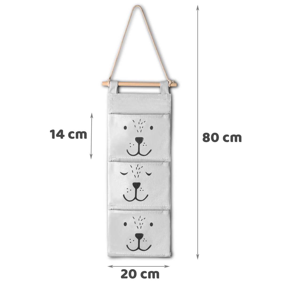 Organizer wiszący na zabawki akcesoria Nukido szary