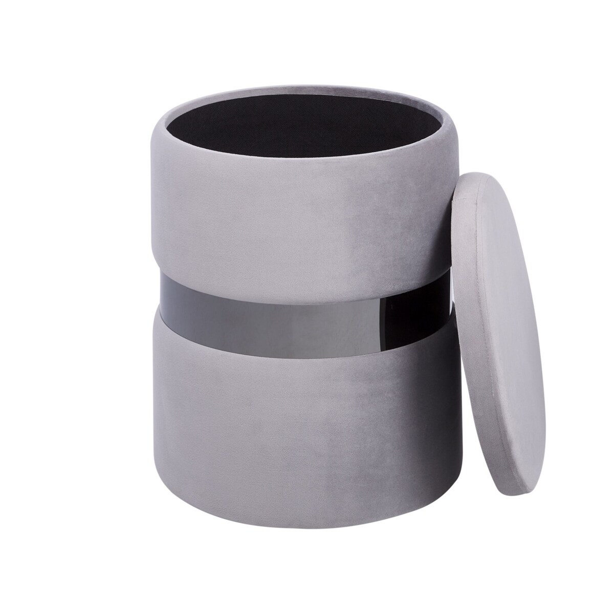 Zestaw 2 pufów ze schowkiem welurowy szary DORIS