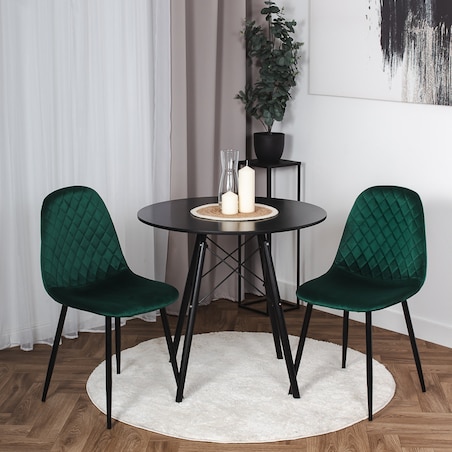 Krzesło tapicerowane pikowane nowoczesne do salonu jadalni zielone