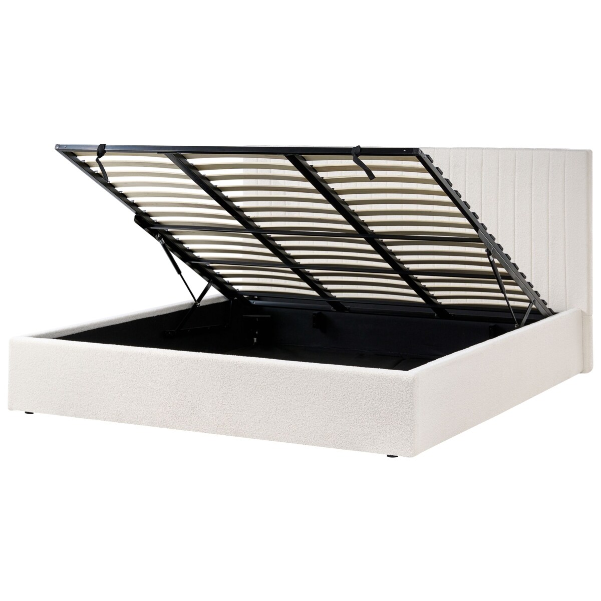 Łóżko z pojemnikiem Boucle VION 180 x 200 cm Złamana biel