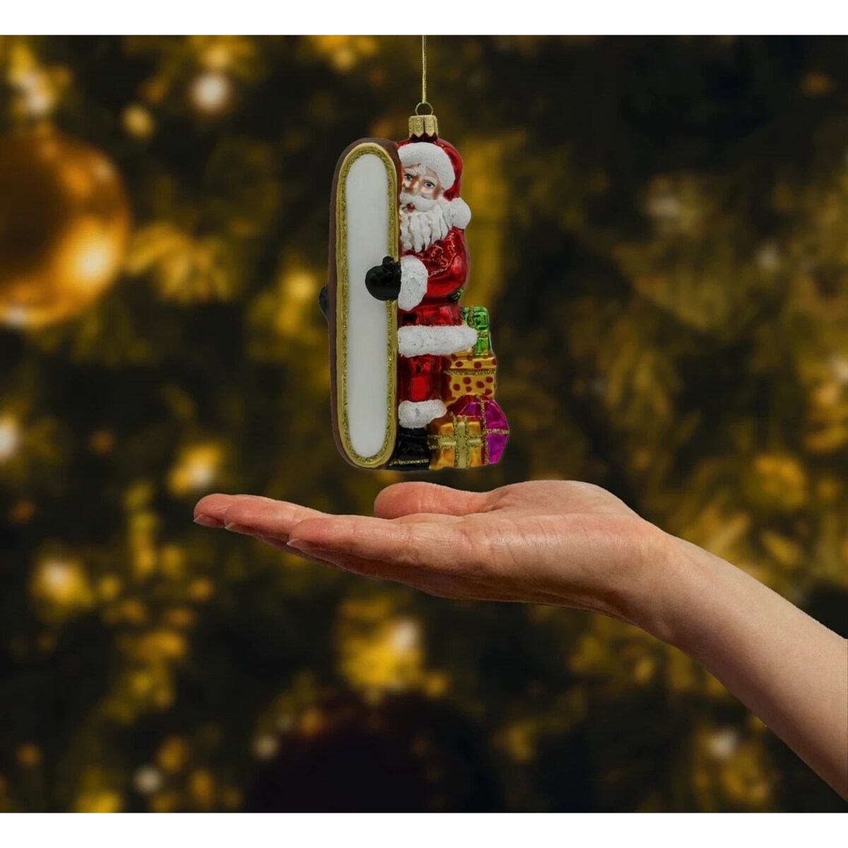 Bombka choinkowa: Mikołaj z tablicą