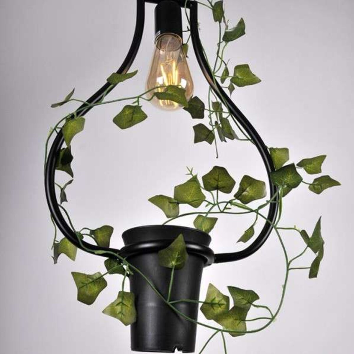 Wisząca lampa dekoracyjna 313874 Polux geometryczna OPRAWA ramka ZWIS metalowa doniczka czarna