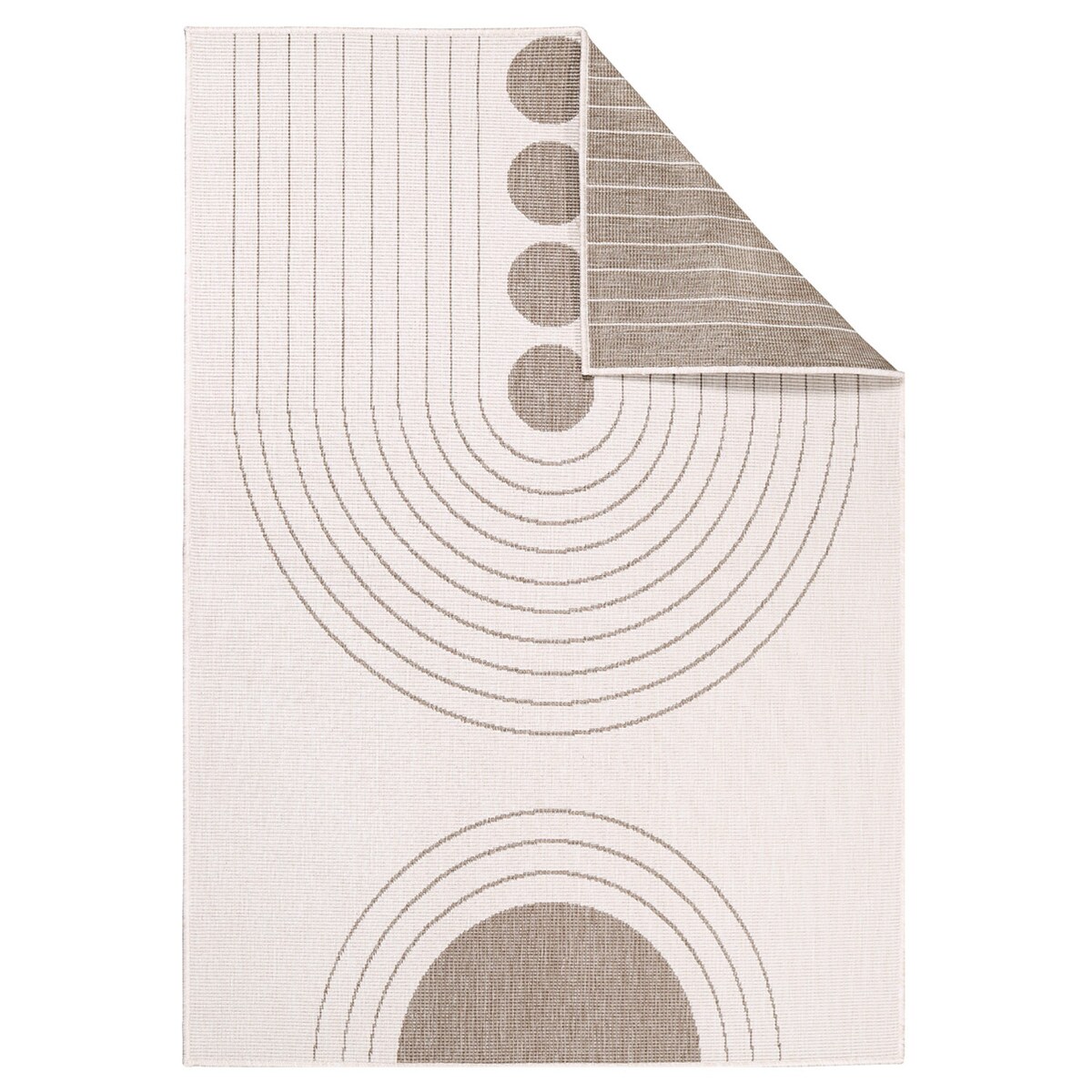 Funkcjonalny dywan na zewnątrz i do wnętrz, dwustronny DUO 57390 Krem 120x170