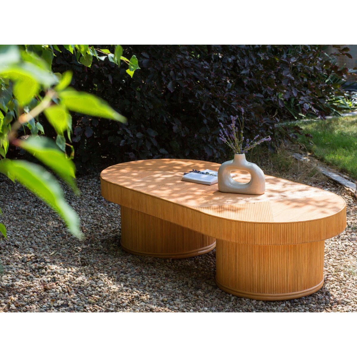 Stolik kawowy ogrodowy AIROLE 150 cm 70 cm Rattan Brązowy