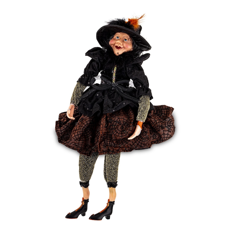Dekoracja - figurka czarownicy 50x23x23 cm HEXA-7 czarno-pomarańczowa