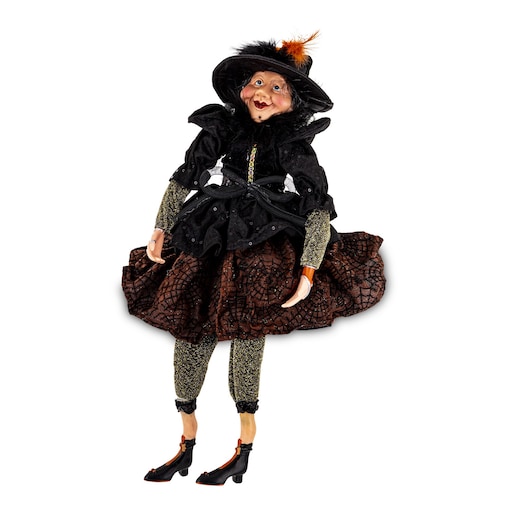 Dekoracja - figurka czarownicy 50x23x23 cm HEXA-7 czarno-pomarańczowa