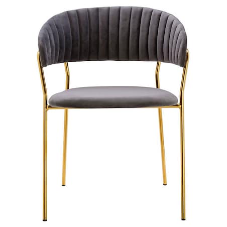 Krzesło z pionowymi przeszyciami Margo KH121100121.11 King Home ciemnoszare