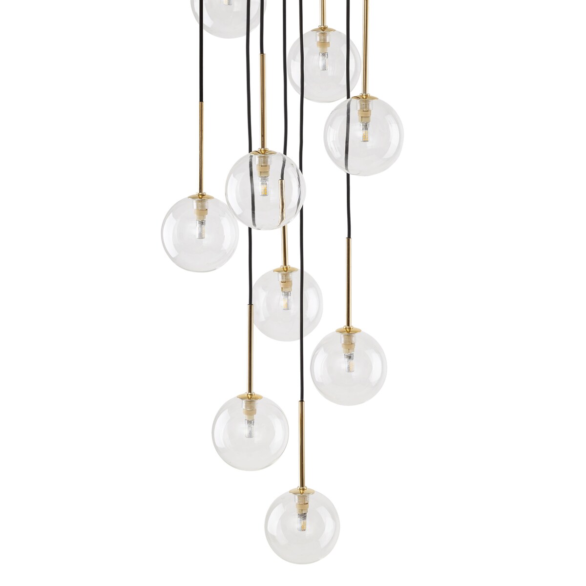 Lampa wisząca TK Lighting NILOS 5944 czarno-złota, 10xG9, regulowana, szkło i metal