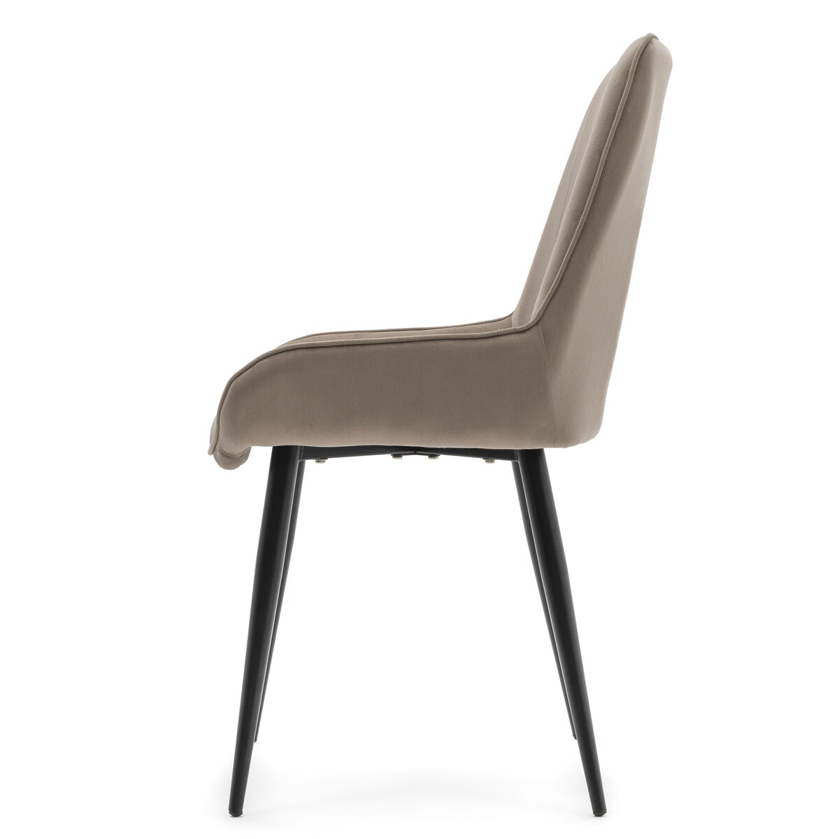 Krzesło tapicerowane welurowe do salonu jadalni nowoczesne LUCA ciemnobeżowa