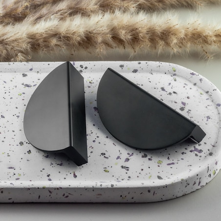 Uchwyt do mebli czarny blaszka okragły meblowy loft do szafek szuflad