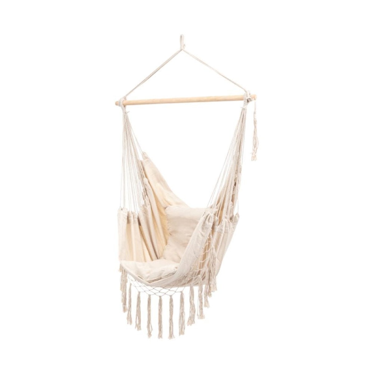 Krzesło wiszące ogrodowe hamak, brazylijskie L beżowe