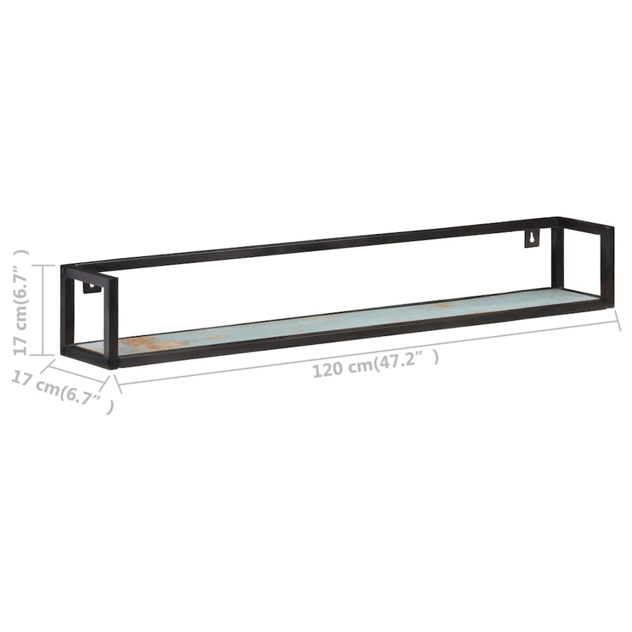 vidaXL Półki ścienne, 2 szt., 120 cm, lite drewno z odzysku