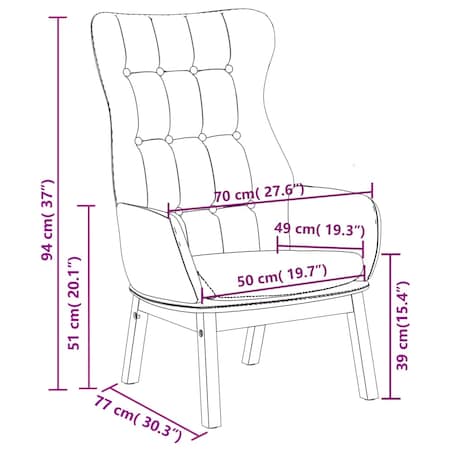 vidaXL Fotel wypoczynkowy, kremowy, obity tkaniną