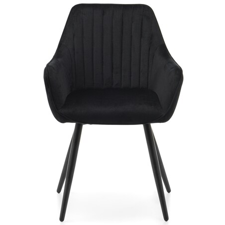 Krzesło tapicerowane pikowane welurowe do salonu jadalni nowoczesne PASSO czarne