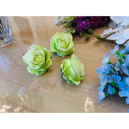 RÓŻA SZTUCZNA główka kwiatowa wyrobowa do STROIKA bukietu dekoracji ZIELONA