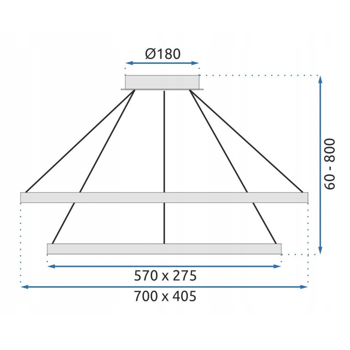 Kryształowa Lampa Sufitowa Żyrandol Ringi Led