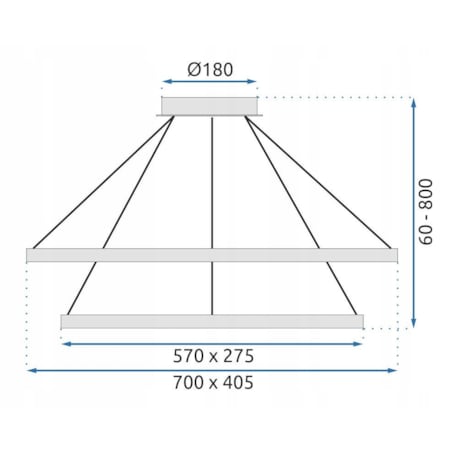 Kryształowa Lampa Sufitowa Żyrandol Ringi Led