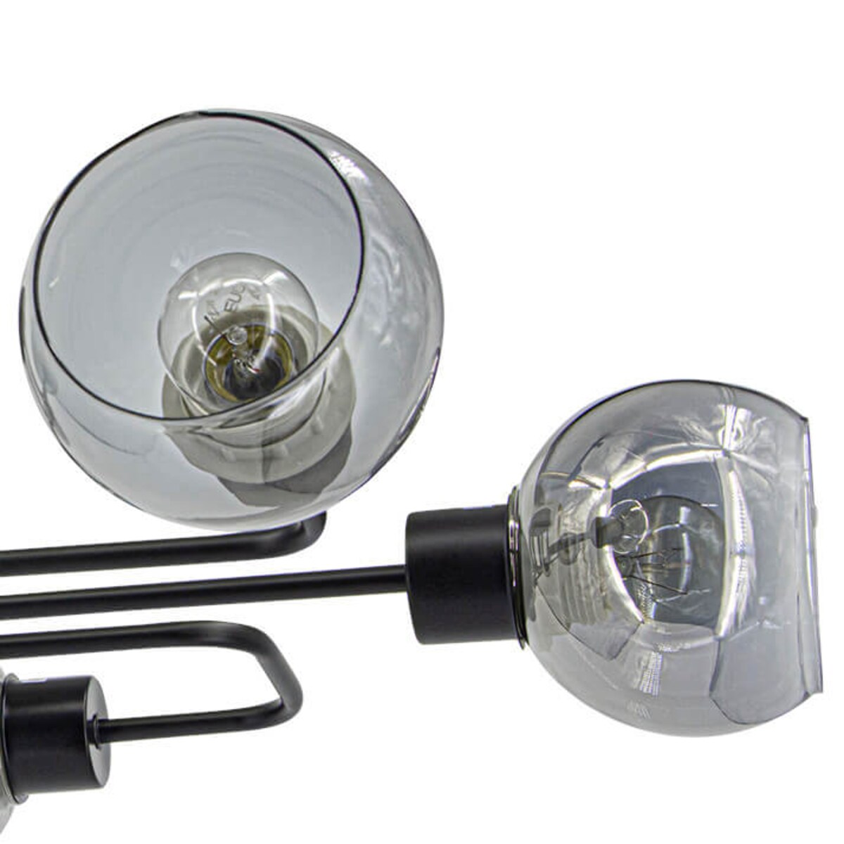 Sufitowa lampa Tango 3040/6 BL molekuły bańki szklane czarne przydymione