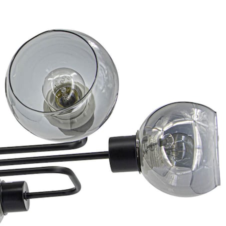 Sufitowa lampa Tango 3040/6 BL molekuły bańki szklane czarne przydymione