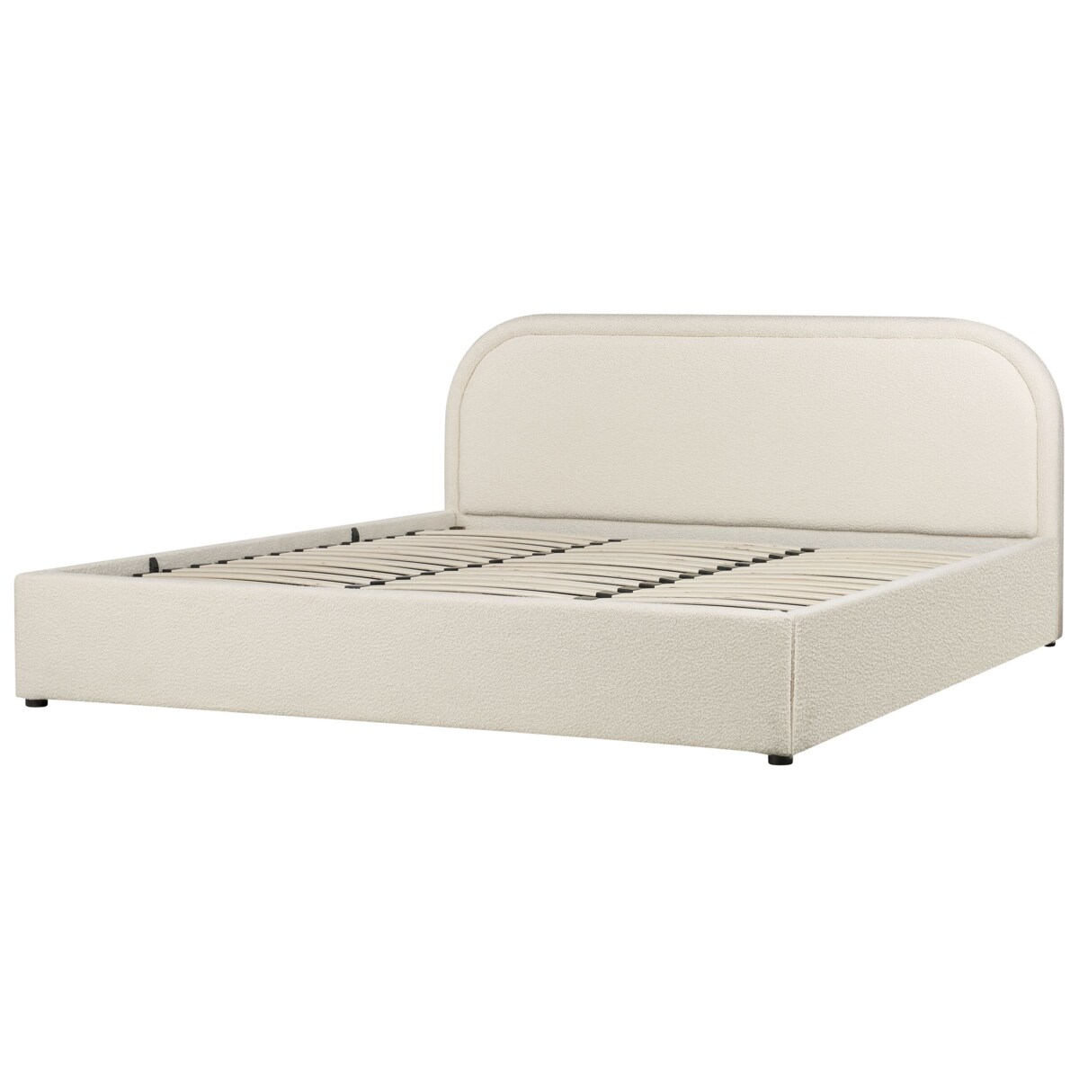 Łóżko z pojemnikiem Boucle QUILLIEN 180 x 200 cm Jasnobeżowy
