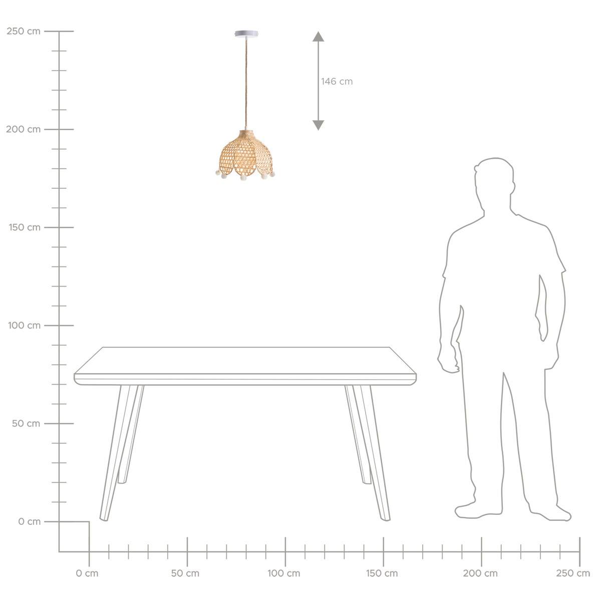 Lampa wisząca MANYAME Rattan Naturalny