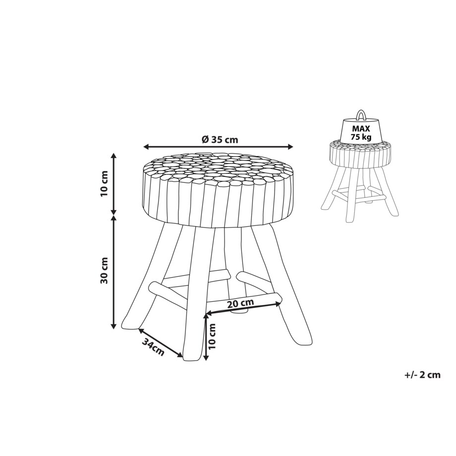 Stolik nocny jasne drewno NAMPA