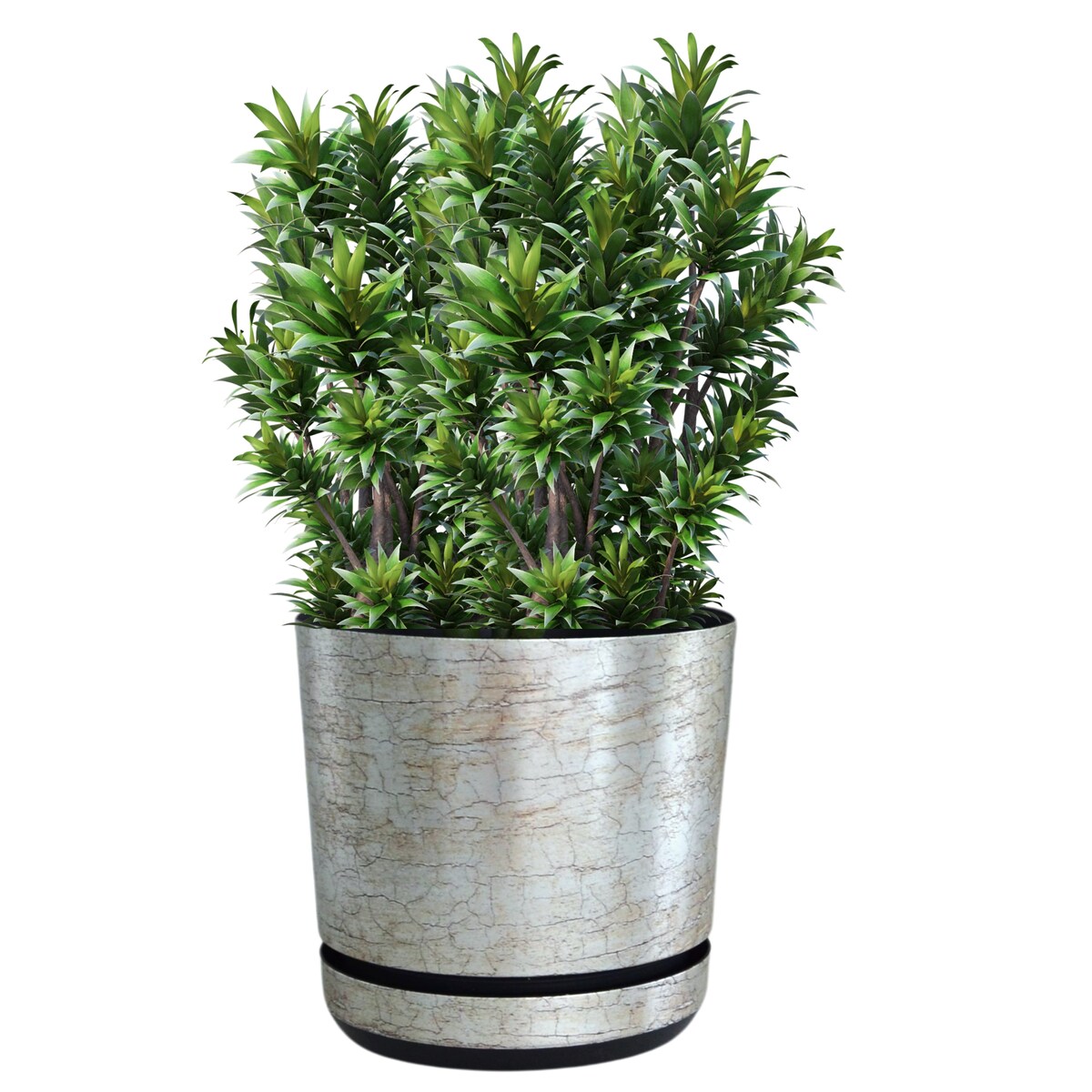 18 cm wzór ANTYCZNE SREBRO Doniczka z podstawką klasyczna rustykalna starożytna