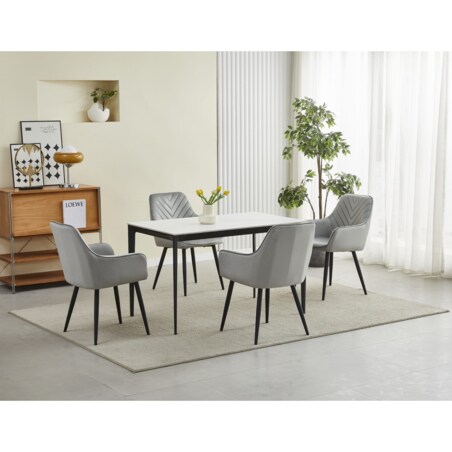 Krzesło Do Jadalni Kuchni Salonu Nana Srebrno-Szare