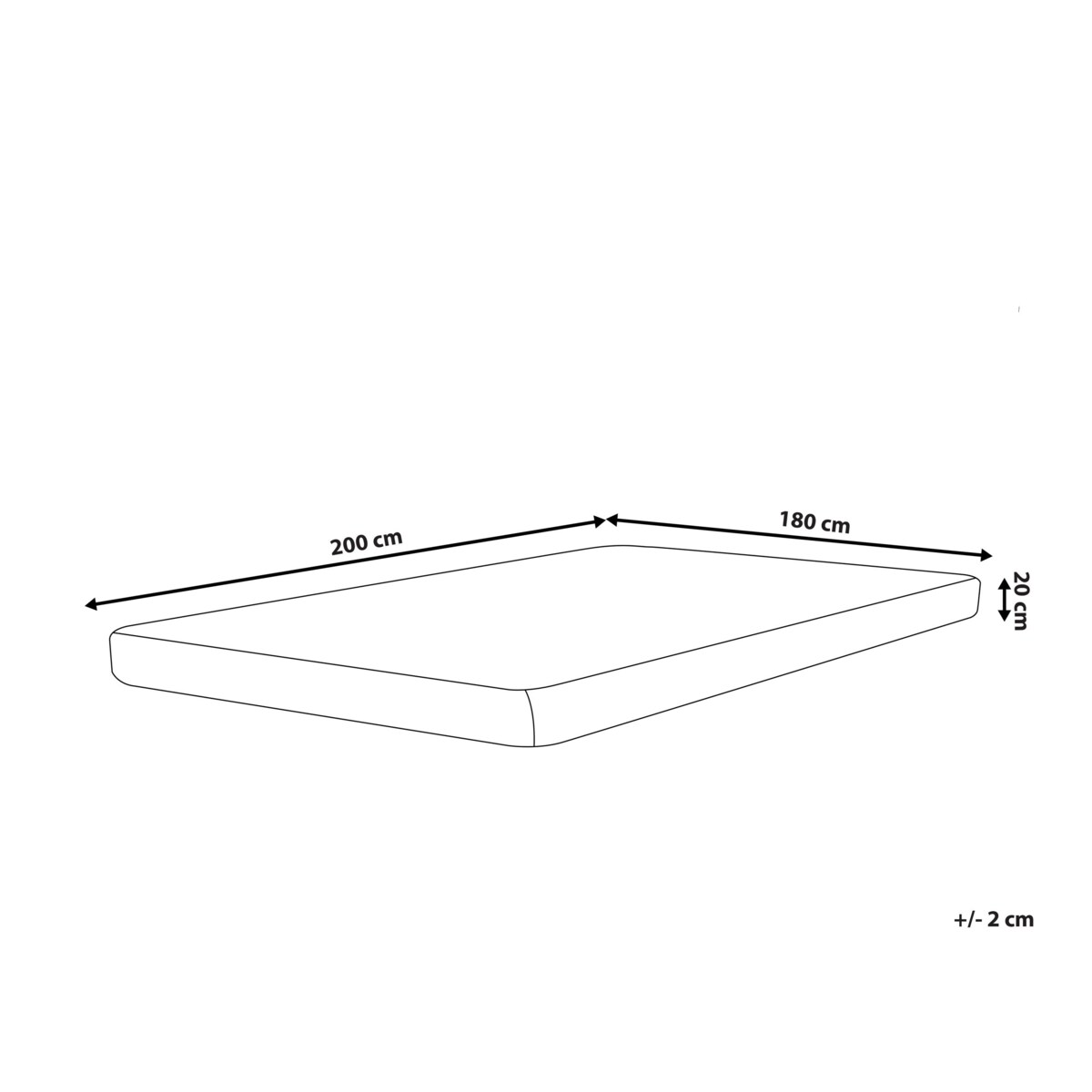 Materac piankowy zdejmowany pokrowiec 180 x 200 cm PEARL
