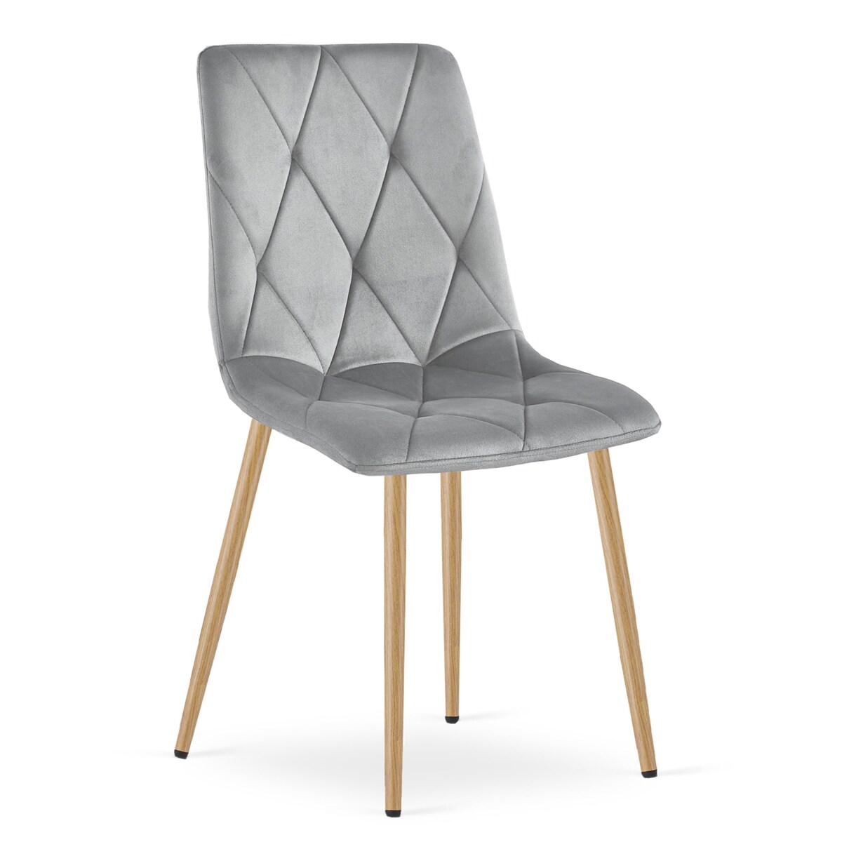 Krzesło Libra nowoczesny design, Jasny Szary Aksamit / Nogi Kolor Drewna X1