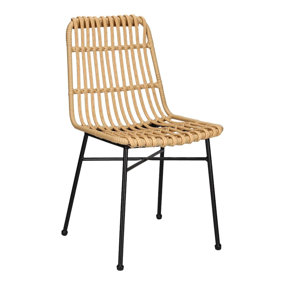 KRZESŁO Surabaya Z TECHNORATTANU czarne stalowe nogi