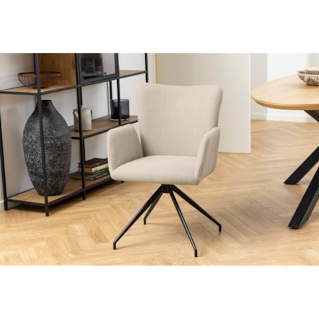 Krzesło Laura z podłokietnikami beżowe