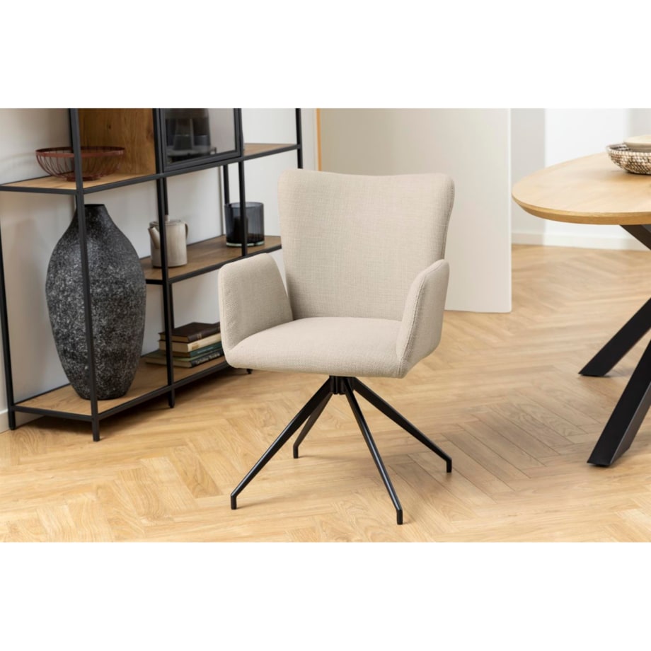 Krzesło Laura z podłokietnikami beżowe