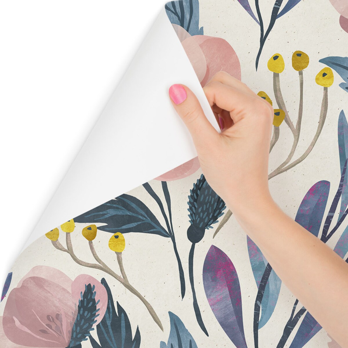 Tapeta retro kwiaty liście rośliny natura