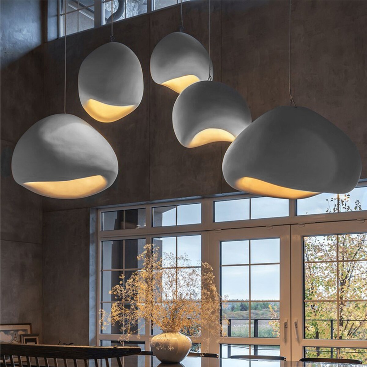 Lampa wisząca sufitowa do salonu Khmara szara 60cm