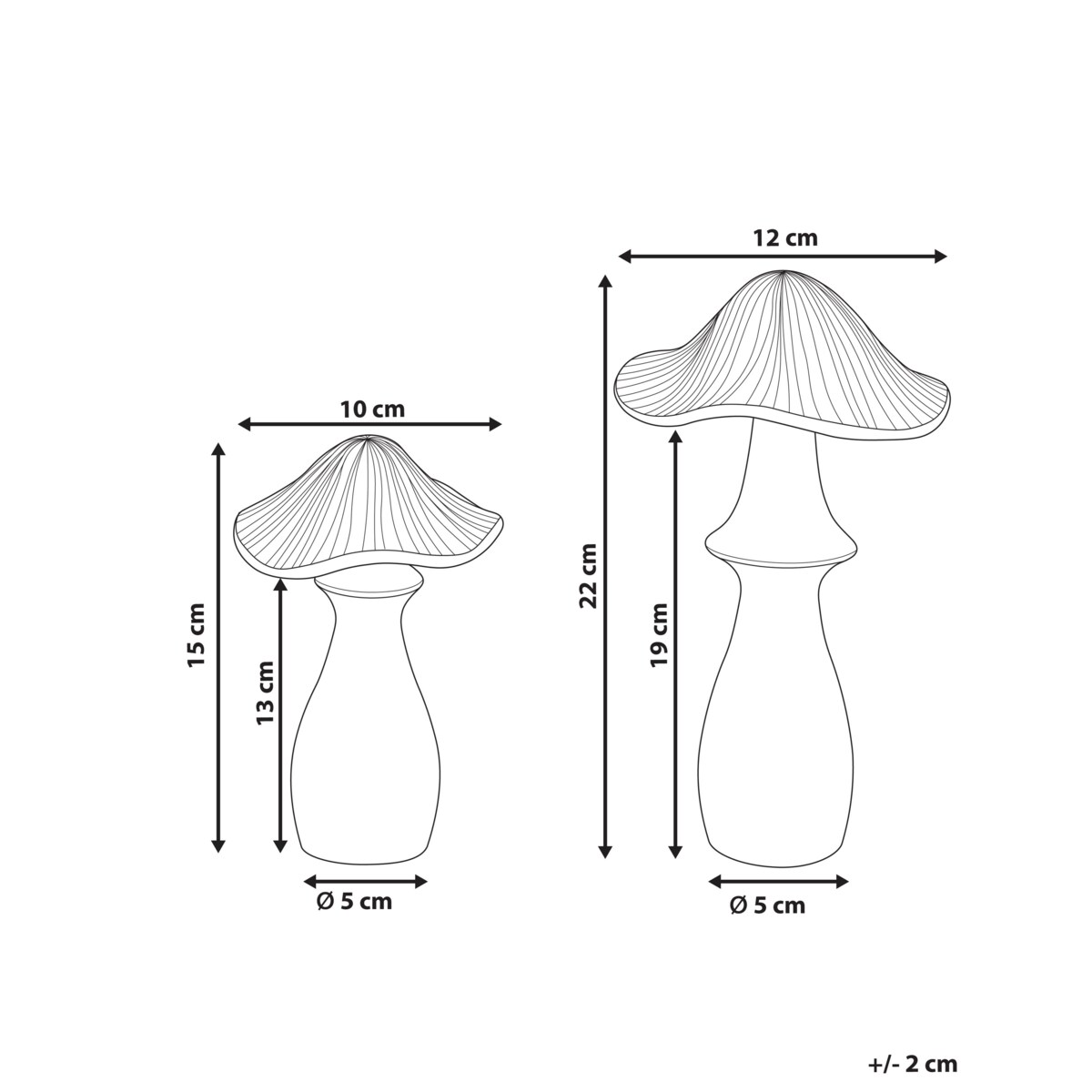 Zestaw 2 figurek dekoracyjnych Grzybek DUBLJANI Czarny/ złoty