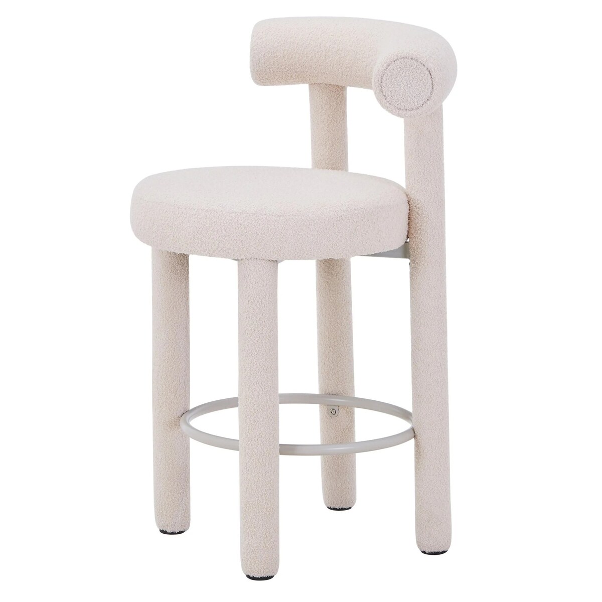 Hoker beżowy/boucle/tapicerowane nogi 95x57x61 cm PEDRINO, 2 szt.