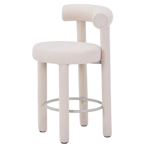 Hoker beżowy/boucle/tapicerowane nogi 95x57x61 cm PEDRINO, 2 szt.