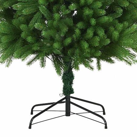 vidaXL Sztuczna choinka z lampkami i bombkami, 240 cm, zielona