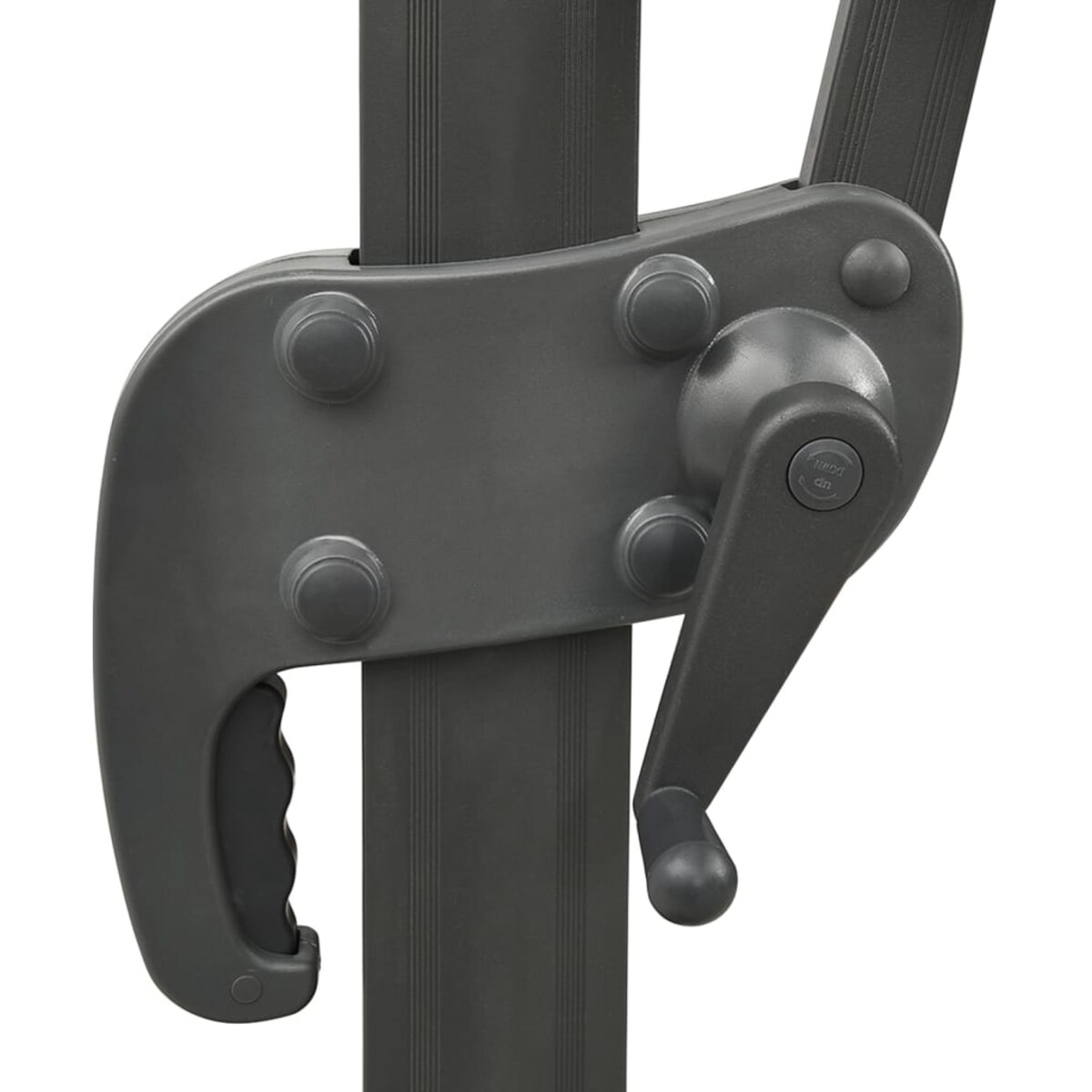 vidaXL Parasol wiszący z lampkami LED i słupkiem, antracytowy, 300 cm