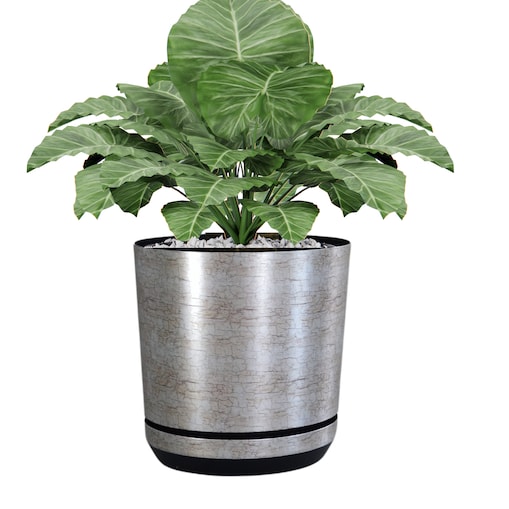 21 cm wzór ANTYCZNE SREBRO Doniczka z podstawką klasyczna rustykalna starożytna