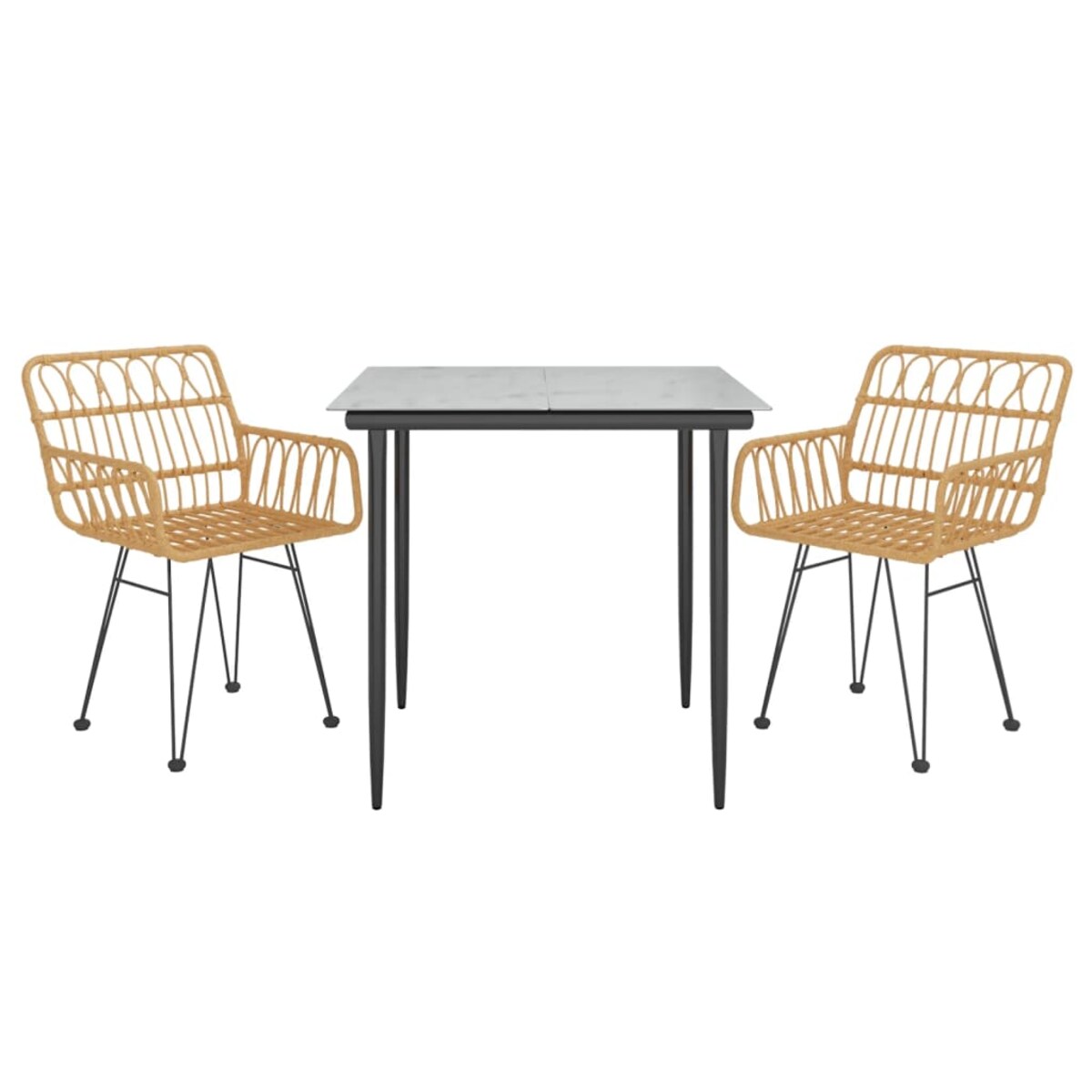 vidaXL 3-częściowy zestaw mebli ogrodowych, polirattan