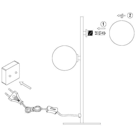 Stojąca LAMPA stołowa TYCHO 45574/02/02 Lucide loftowa LAMPKA szklane kule przydymione mosiądz