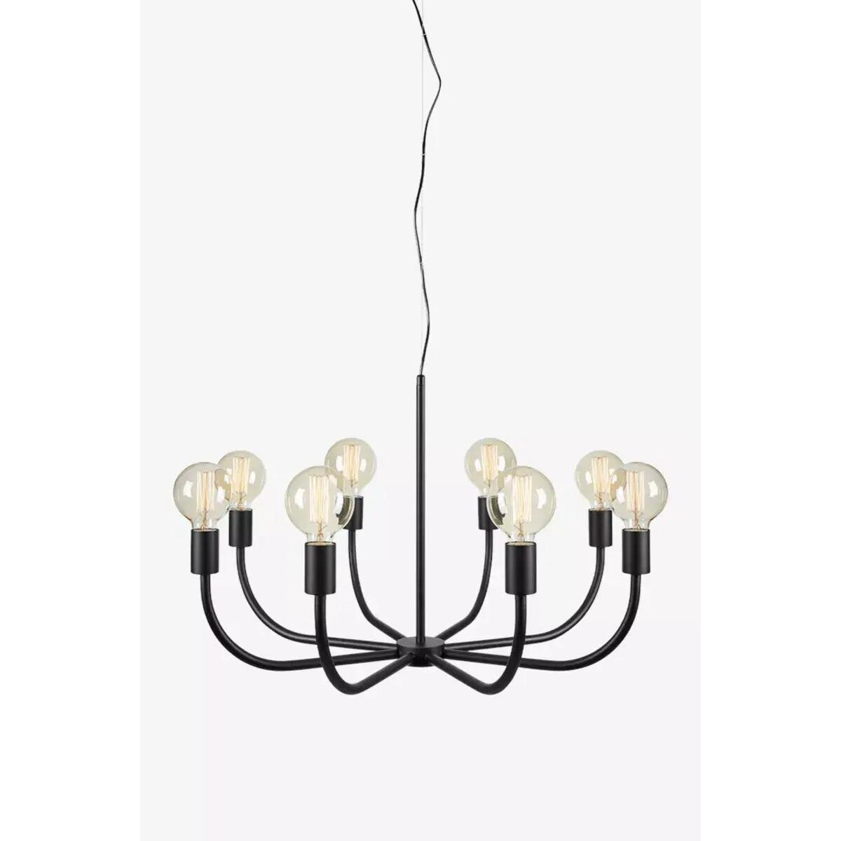 8-punktowy żyrandol salonowy Amistoso nad stół czarny