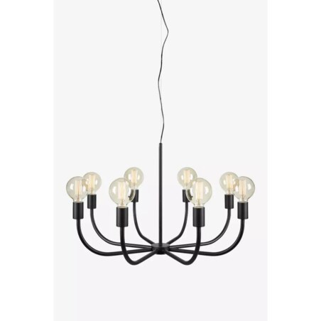8-punktowy żyrandol salonowy Amistoso nad stół czarny