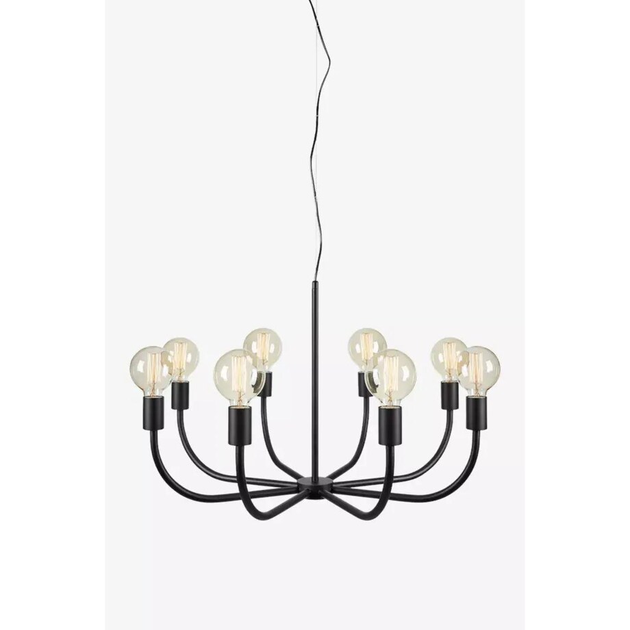 8-punktowy żyrandol salonowy Amistoso nad stół czarny