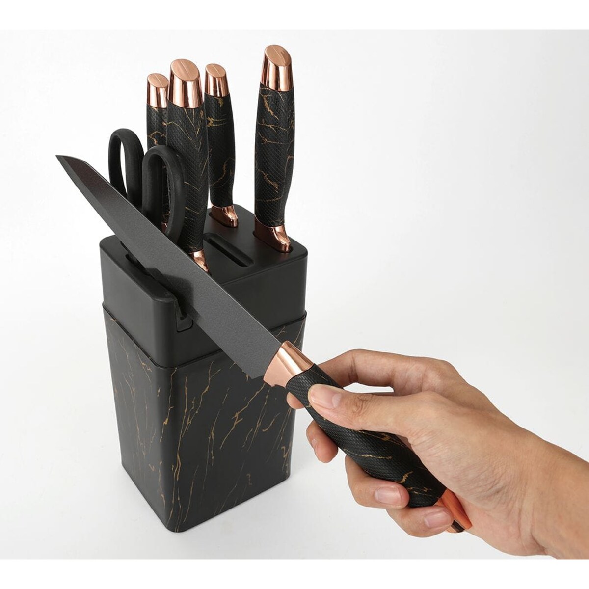 Zestaw noży kuchennych w bloku 6 elementów czarny KLAUSBERG